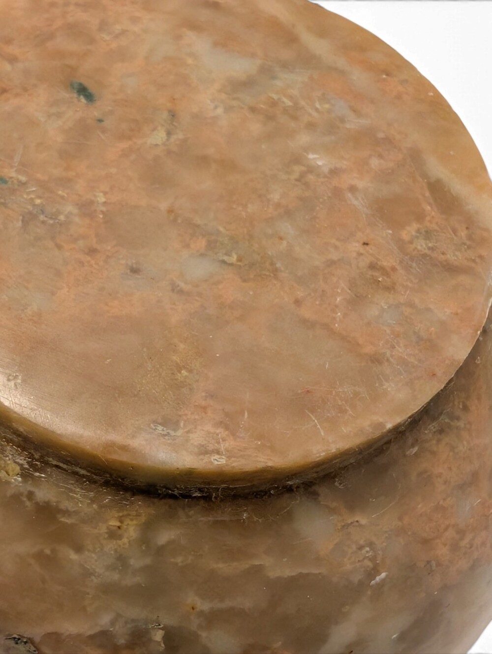 VINTAGE Jasper Carved Jewelry Box Stone Holder Pillbox Decorative Home Art - Picture 7 of 10